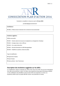 Contribution d`AllEnvi au plan d`action ANR 2016