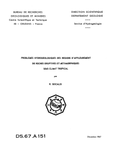 problemes hydrogeologiques des regions d`affleurement des roches