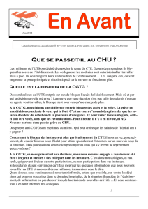 Que se passe-t-il au CHU - Le syndicat CGTG du CHU