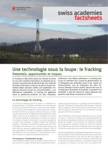 le fracking - Académies suisses des sciences