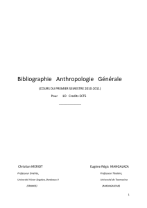 Bibliographie Anthropologie Générale