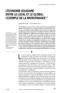 l`&eacute;conomie solidaire entre le local et le global
