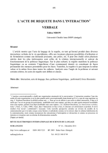 l`acte de requete dans l`interaction verbale