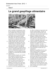 Le grand gaspillage alimentaire