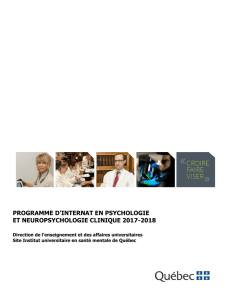 programme d`internat en psychologie et neuropsychologie clinique