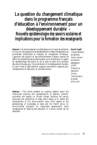 La question du changement climatique dans le