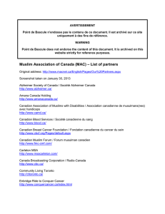 Muslim Association of Canada (MAC) – List of partners