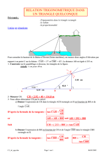 RELATION TRIGONOMETRIQUE DANS UN TRIANGLE