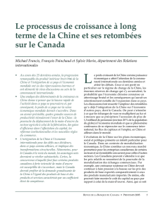 Le processus de croissance à long terme de la Chine et ses