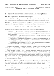 1 Applications linéaires, Morphismes, Endomorphismes
