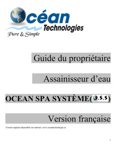 Guide du propriétaire Assainisseur d`eau Version française