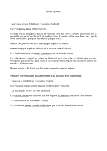 Faisons le point ! pouvoir au présent de l`indicatif + un verbe à l