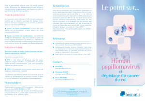 HPV et dépistage du cancer du col