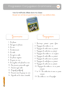 Progression conjugaison grammaire CE1