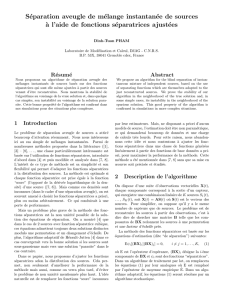 Séparation aveugle de mélange instantanée de sources `a l`aide de