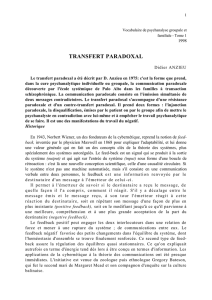 transfert paradoxal - Collège de Psychanalyse Groupale et Familiale
