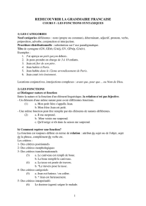 REDECOUVRIR LA GRAMMAIRE FRANCAISE