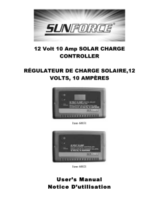 12 Volt 10 Amp SOLAR CHARGE CONTROLLER RÉGULATEUR