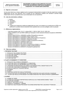 organismes nuisibles des végétaux soumis à PPE version J juin 2016