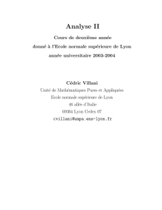 Analyse II - Cédric Villani
