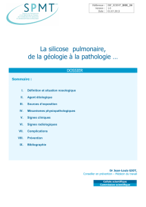 La silicose pulmonaire, de la géologie à la pathologie …