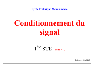 Lycée Technique Mohammedia Conditionnement du signal