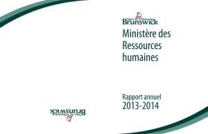 2013-2014 Rappport annuel - Ministère des ressources humaines