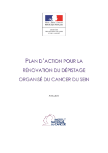 plan d`action pour la rénovation du dépistage organisé du cancer du