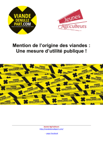 Mention de l`origine des viandes