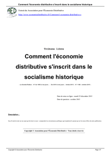 Comment l`économie distributive s`inscrit dans le socialisme historique