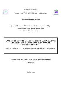 analyse du coût de l`accouchement au niveau d`un centre de sante