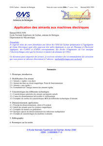 Application des aimants aux machines électriques