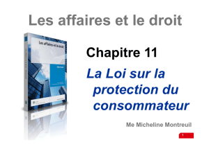 La Loi sur la protection du consommateur