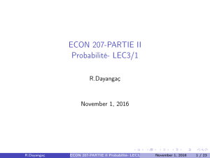 ECON 207-PARTIE II Probabilité- LEC3/1