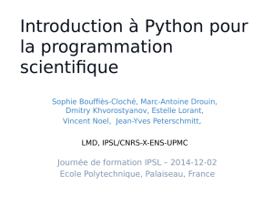 Introduction à Python pour la programmation scientifique