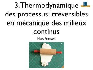 Cours 3 Thermodynamique des processus irréversibles
