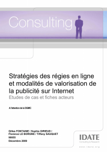 Stratégies des régies en ligne et modalités de valorisation de la