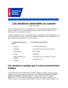 Les douleurs associées au cancer