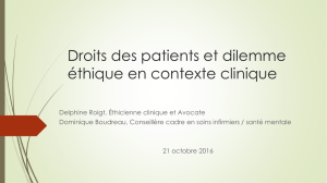 Droits des patients et dilemme éthique en contexte clinique