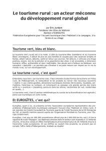 Le tourisme rural : un acteur méconnu du développement rural global