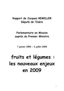 fruits et légumes : les nouveaux enjeux en 2009