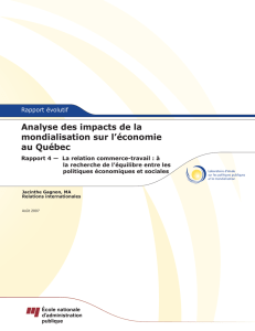 Analyse des impacts de la mondialisation sur l`économie au Québec