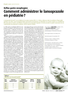 comment administrer le lansoprazole en pédiatrie ?