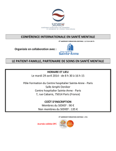 CONFÉRENCE INTERNATIONALE EN SANTÉ MENTALE LE
