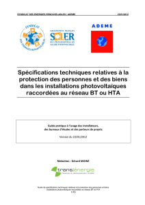 Spécifications techniques relatives à la protection