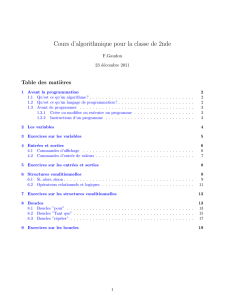 Cours d`algorithmique pour la classe de 2nde - MathsFG