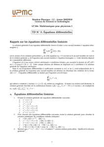 TD 5 : Equations différentielles