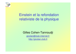 Einstein et la refondation relativiste de la physique