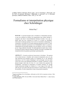Formalisme et interprétation physique chez Schrödinger*