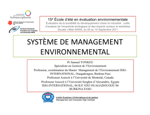 Système de gestion de l`environnement en entreprise